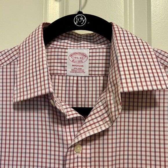 Red & Blue Plaid Brooks Brothers BRAND NEW Button Down 14.5 - 33 - Picture 10 of 11